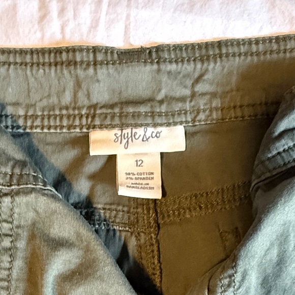 Style & Co Olive Cargo Shorts for Women - Picture 5 of 5
